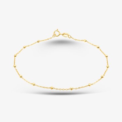 9ct Yellow Gold Diamond Cut Ball Trace Bracelet 1.23.7901