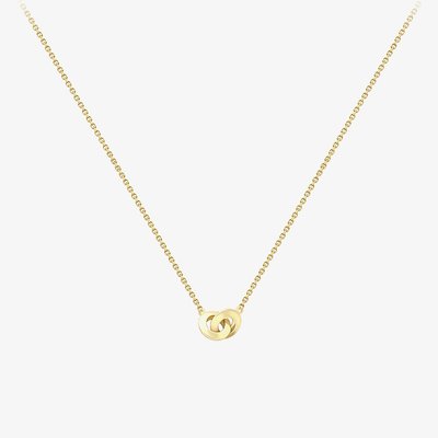 9ct Yellow Gold Double Circle Link Necklace