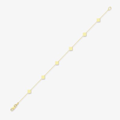 9ct Yellow Gold Multi Diamond Shape Disc Bracelet