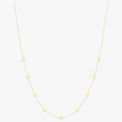9ct Yellow Gold Multi Diamond Shape Disc Necklace 111125147613