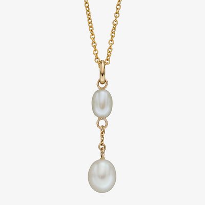 9ct Yellow Gold Freshwater Pearl Double Tier Loose Pendant
