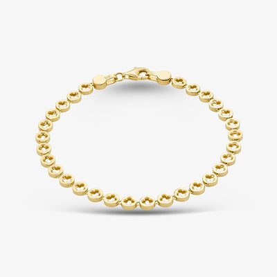 9ct Yellow Gold 7.5 Inch Stamped Open Flower Bracelet HSOB-470-9Y-7.5