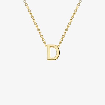 9ct Yellow Gold Mini Initial D Necklace