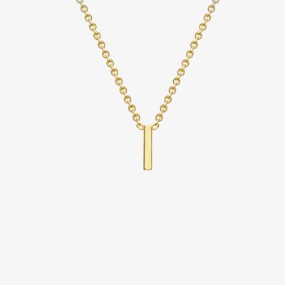 9ct Yellow Gold Mini Initial I Necklace