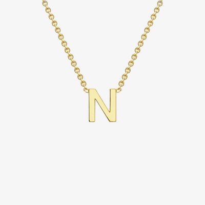 9ct Yellow Gold Mini Initial N Necklace
