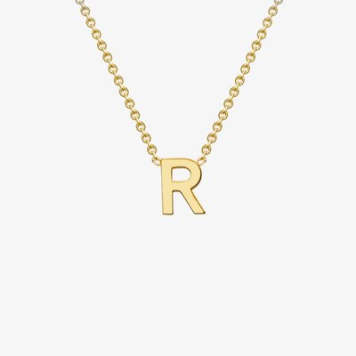9ct Yellow Gold Mini Initial R Necklace