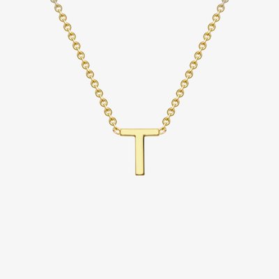 9ct Yellow Gold Mini Initial T Necklace 1.19.0169