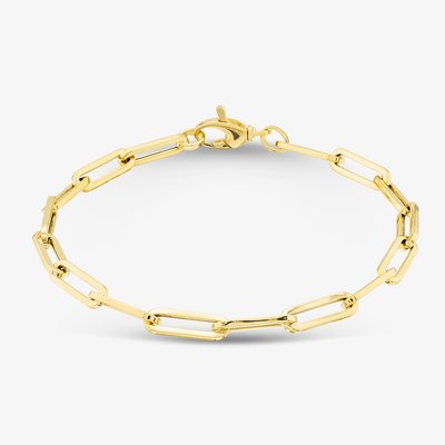 9ct Yellow Gold Elongated Oval Link Bracelet CA017-07