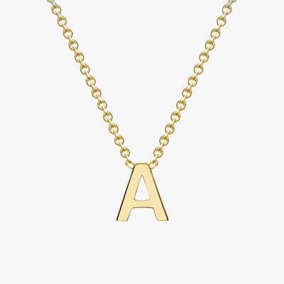 9ct Yellow Gold Mini Initial A Necklace