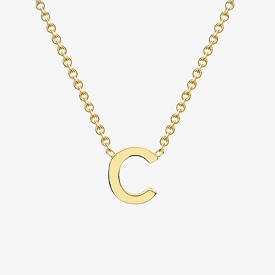 9ct Yellow Gold Mini Initial C Necklace