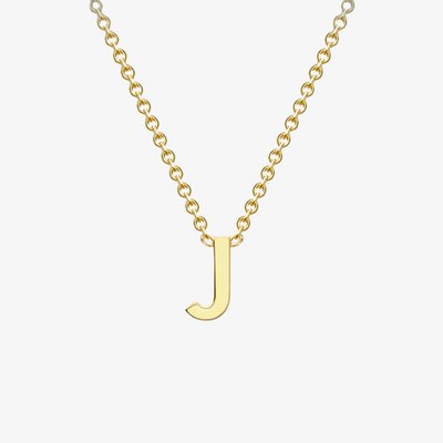 9ct Yellow Gold Mini Initial J Necklace