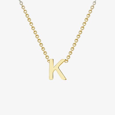 9ct Yellow Gold Mini Initial K Necklace