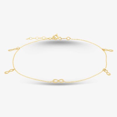 9ct Yellow Gold Infinity Anklet