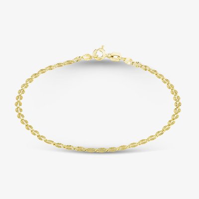 9ct Yellow Gold Diamond Cut Forzatina Chain Bracelet