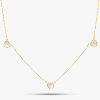 9ct Yellow Gold Mother Of Pearl Heart Necklace
