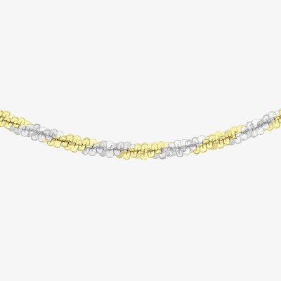 9ct Two Colour Gold 18 Inch Twisted Chain