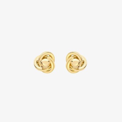 9ct Yellow Gold 5mm Knot And Ball Stud Earrings