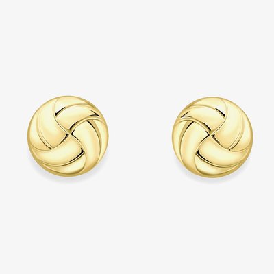 9ct Gold Round Button Stud Earrings
