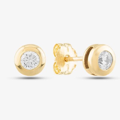 9ct Rubover Cubic Zirconia Small Studs