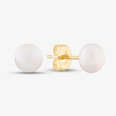 9ct 5.5 x 6mm Drilled Freshwater Pearl Stud Earrings