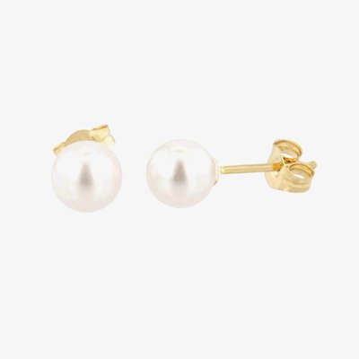 9ct 5.5 x 6mm Akoya Pearl Stud Earrings