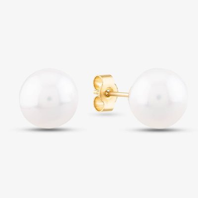 9ct Yellow Gold 8.5-9mm Akoya Pearl Stud Earrings