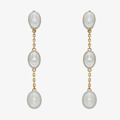 9ct Yellow Gold Freshwater Pearl Tier Dropper Earrings