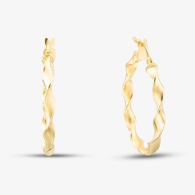 9ct Yellow Gold 22.5mm Twisted Hoop Earrings