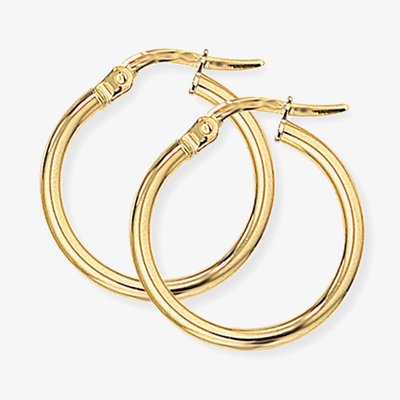 9ct Yellow Gold 18mm Tube Hoop Earrings