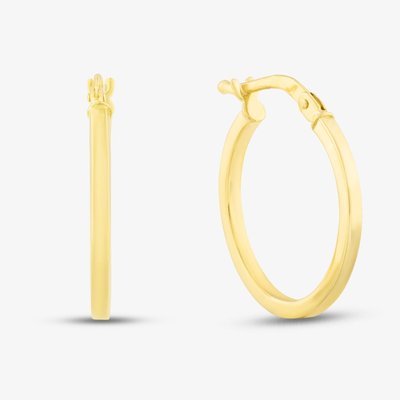9ct Yellow Gold Square Tube Hoop Earrings