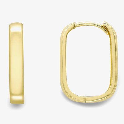 9ct Gold Square Huggie Hoop Earrings