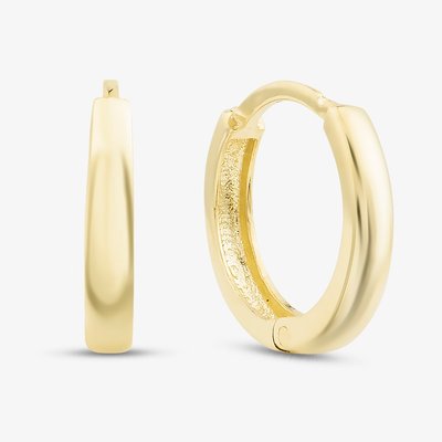 9ct Yellow Gold Tube Huggy Hoop Creole Earrings