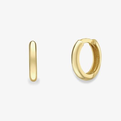 9ct Yellow Gold Plain Huggie Hoop Earrings