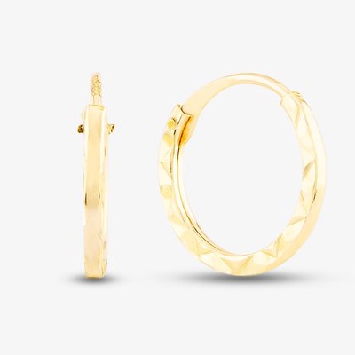 9ct Yellow Gold Sleeper Hoop Earrings