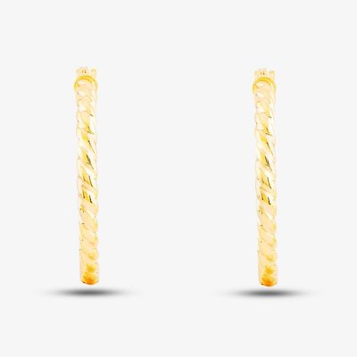 9ct Yellow Gold Twist Hoop Earrings