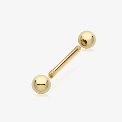 9ct Yellow Gold 10mm Bar Piercing