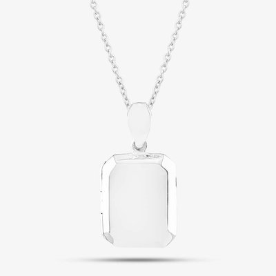 Engravables- Silver Plain Rectangular Locket