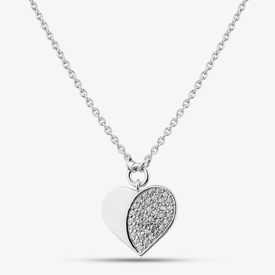 Sterling Silver Cubic Zirconia Heart Pendant MK-1079