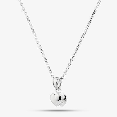 Sterling Silver Double Heart Pendant SPE269X1CH180R1