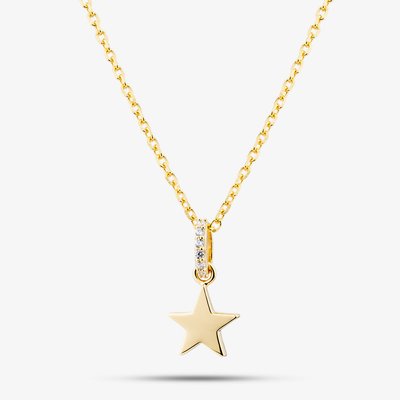 Yellow Gold Tone Plated Sterling Silver Cubic Zirconia Star Pendant AP17560Z/G