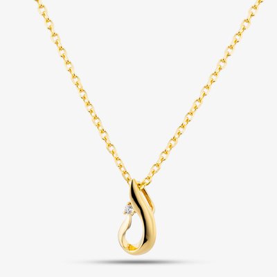 Yellow Gold Tone Plated Sterling Silver Cubic Zirconia Twist Teardrop Pendant AP14638Z/G