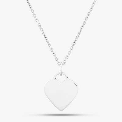 Engravables- Silver Plain Heart Pendant