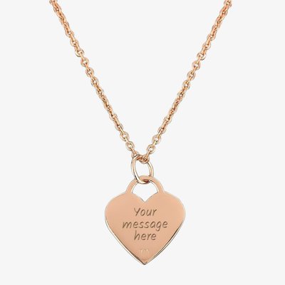 Engravables- Rose Gold-plated Plain Heart Pendant