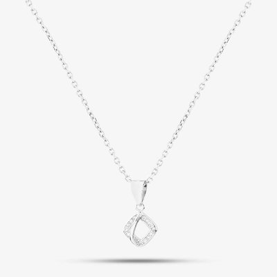 Silver Cubic Zirconia Open Square Pendant