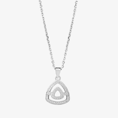 Silver Pavé Open Triangle Pendant