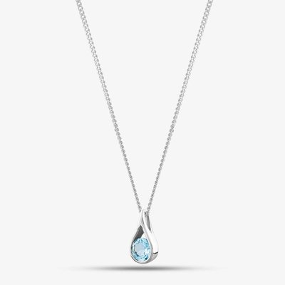 Silver Blue Topaz Necklace