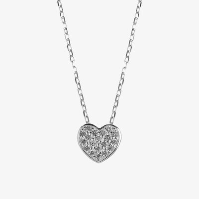 Silver Cubic Zirconia Heart Pendant