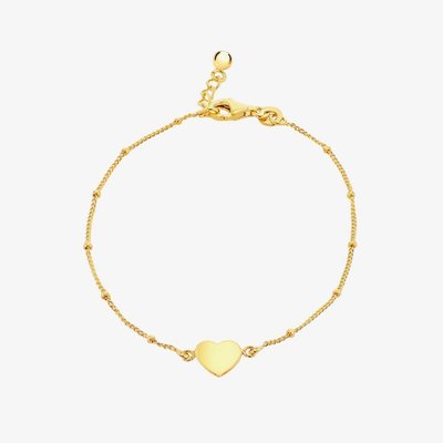 LUXE Silver Gold Plated Heart & Ball Bracelet