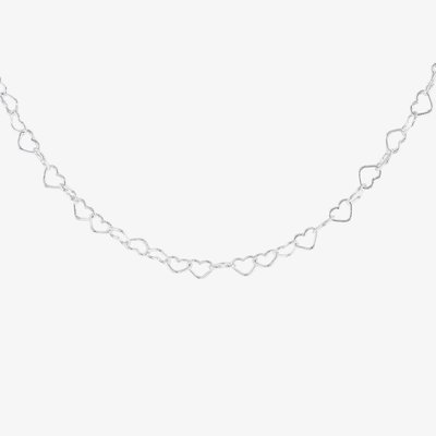 Sterling Silver 18 Inch Open Heart Link Chain