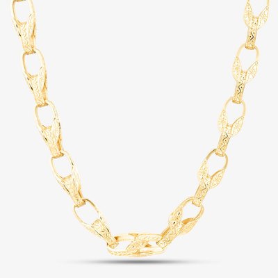 Silver Gold Plated 22 Inch Patterned Tulip Chain S1091Y-22
